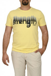 Tricou barbat cu imprimeu STRENGTH, galben