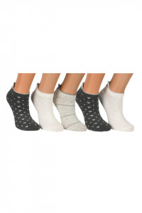 Sosete scurte cu model pe spate, set 5 perechi