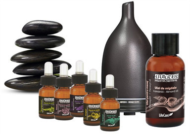 KIT-ul AromaTherapie cu diffuser negru ceramic