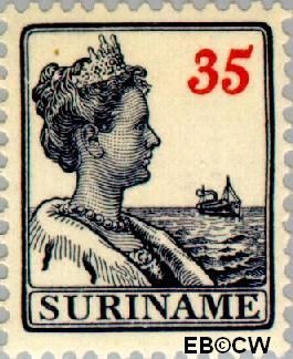 Suriname SU 99  1915 Scheepjes-type 35 cent  Gestempeld