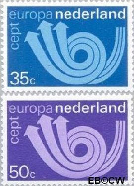 Nederland NL 1030#1031  1973 C.E.P.T.- Posthoorn  cent  Postfris