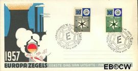Nederland NL E32  1957 Windroos   cent  FDC zonder adres