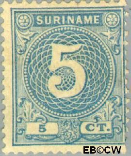 Suriname SU 20  1890 Drukwerkzegel 5 cent  Gestempeld