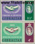 Gibraltar gib 171#172  1965 Int. Samenwerkingsjaar  Postfris