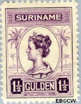 Suriname SU 102  1913 Palmtype 150 cent  Gestempeld