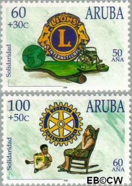 Aruba AR 211#212 1998 Lions en Rotary Postfris