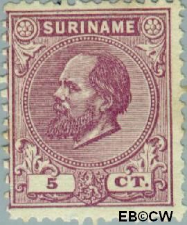 Suriname SU 5  1873 Eerste emissie 5 cent  Gestempeld
