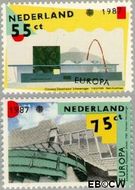 Nederland NL 1376#1377  1987 C.E.P.T.- Moderne architectuur  cent  Postfris