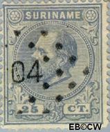 Suriname SU 10  1880 Eerste emissie 25 cent  Gestempeld