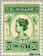 Suriname SU 100  1913 Palmtype 50 cent  Gestempeld