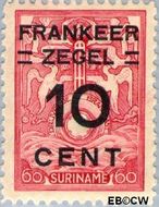 Suriname SU 131  1927 Opruimingsuitgifte 10 op 60 cent  Gestempeld