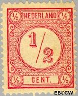 Nederland NL 30  1876 Drukwerkzegels- cijfer ½ cent  Gestempeld