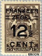 Suriname SU 132  1927 Opruimingsuitgifte 12½ op 75 cent  Gestempeld