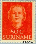 Suriname SU 293  1951 Type 'En Profile' 50 cent  Gestempeld
