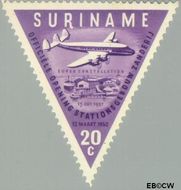 Suriname SU 343  1960 Opening luchthaven Zanderij 20 cent  Gestempeld