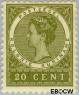 Suriname SU 51  1904 Medaillon 20 cent  Gestempeld