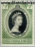 Gibraltar gib 133  1953 Koningin Elizabeth- Kroning  Postfris