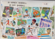 Postzegelpakket, 25 verschillende Baseball