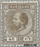 Suriname SU 12  1880 Eerste emissie 40 cent  Gestempeld
