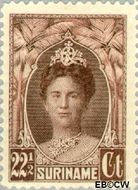 Suriname SU 123  1927 Gewijzigd jubileum-type 22½ cent  Gestempeld