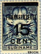 Suriname SU 133  1927 Opruimingsuitgifte 15 op 150 cent  Gestempeld