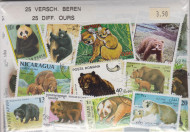 Postzegelpakket, 25 verschillende Beren