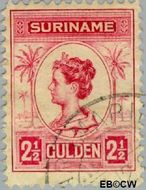 Suriname SU 103  1913 Palmtype 250 cent  Gestempeld