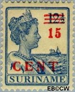 Suriname SU 113  1925 Hulpuitgifte 15 op 12½ cent  Gestempeld