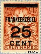 Suriname SU 134  1927 Opruimingsuitgifte 25 op 225 cent  Gestempeld