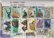 Postzegelpakket, 25 verschillende Apen