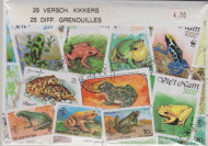 Postzegelpakket, 25 verschillende Kikkers