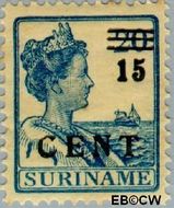 Suriname SU 114  1925 Hulpuitgifte 15 op 20 cent  Gestempeld