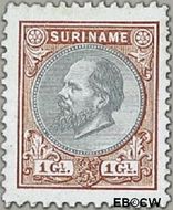 Suriname SU 14  1888 Eerste emissie 100 cent  Gestempeld