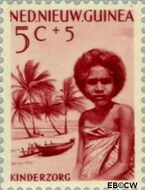 Nieuw-Guinea NG 45  1958 Papoea-kinderen 5+5 cent  Gestempeld