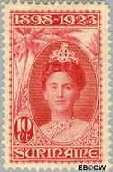 Suriname SU 105  1923 Regeringsjubileum Wilhelmina 1898-1923 10 cent  Gestempeld