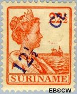 Suriname SU 115  1926 Hulpuitgifte 12½ op 22½ cent  Gestempeld