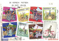 Postzegelpakket, 25 verschillende Fietsen