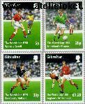 Gibraltar gib 814#817  1998 WK Voetbal  Postfris