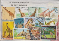 Postzegelpakket, 25 verschillende Giraffen