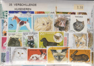 Postzegelpakket, 25 verschillende Huisdieren