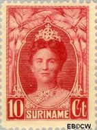 Suriname SU 118  1927 Gewijzigd jubileum-type 10 cent  Gestempeld