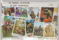 Postzegelpakket, 25 verschillende Olifanten