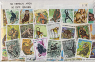 Postzegelpakket, 50 verschillende Apen