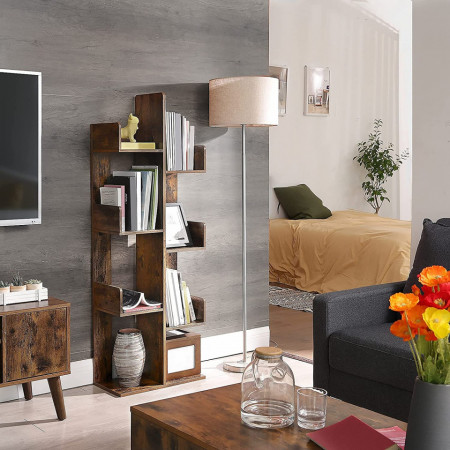 BIBLIOTECA TREE CU 8 COMPARTIMENTE RUSTIC BROWN
