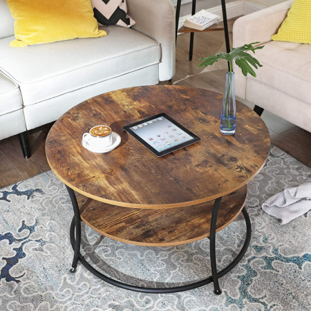 MASA DE CAFEA ROTUNDA CU RAFT DESIGN INDUSTRIAL MARO RUSTIC
