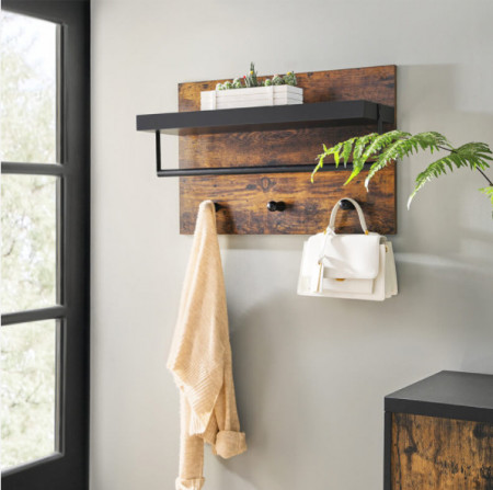 CUIER HOL CU ETAJERA STIL INDUSTRIAL BROWN