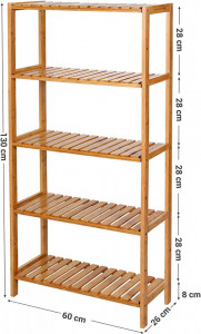 RAFT DEPOZITARE DIN BAMBUS 5 ETAJERE BAMBOO