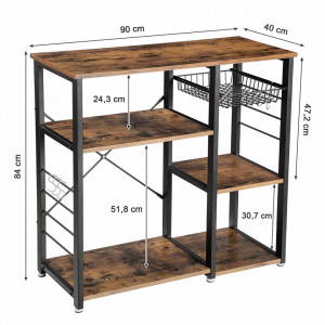 Raft pentru Bucatarie Industrial Design Maro Rustic