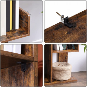 BIBLIOTECA TREE CU 8 COMPARTIMENTE RUSTIC BROWN