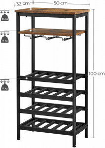 SUPORT PENTRU VIN, CAPACITATE 20 STICLE, DIN OTEL 50 x 32 x 100 cm